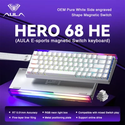 AULA HERO 68HE Magnetic Switch Keyboard White