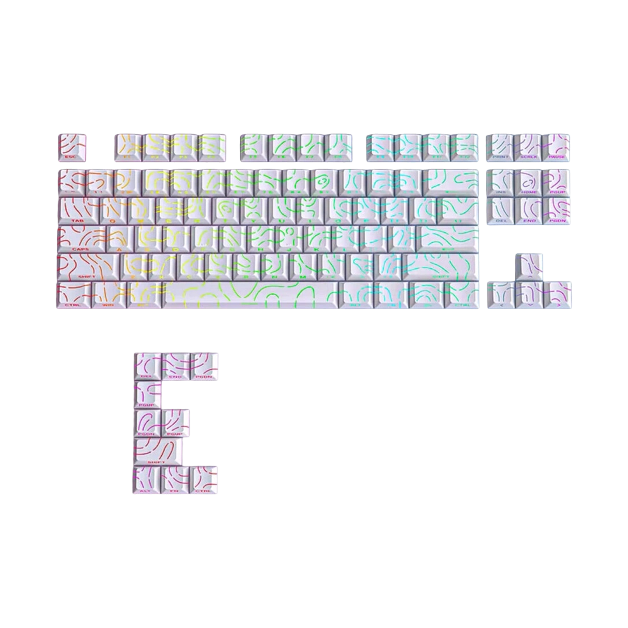 2332532 Contour White Keycaps – 100 Keys | OEM Profile • PBT - Image 1