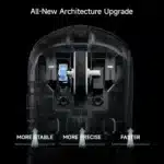 MCHOSE A7 V2 Ultra mouse underside with pure PTFE feet and sensor
