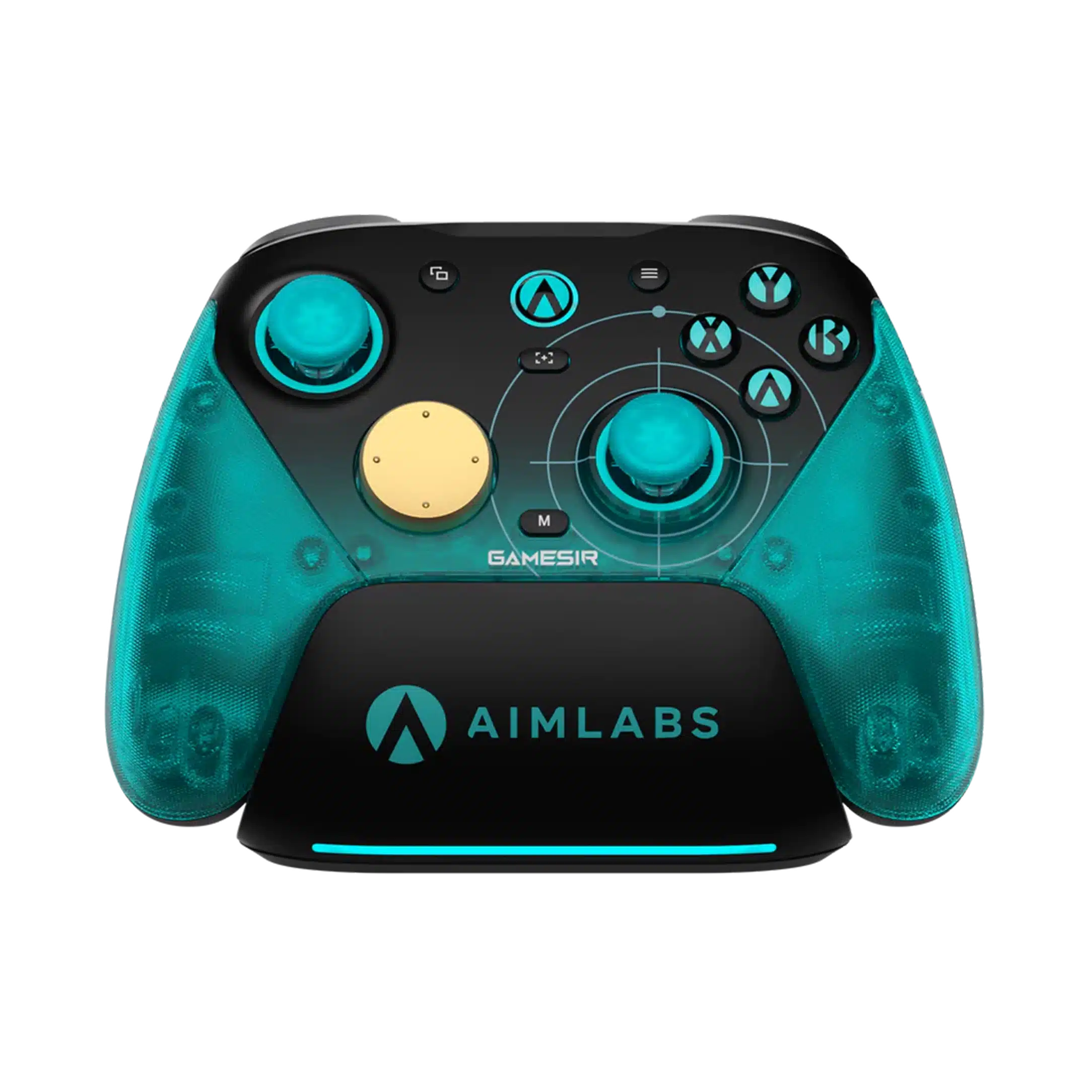 GameSir G7 Pro 8K PC – Aimlabs Edition Front View GameSir G7 Pro 8K PC Aimlabs Edition controller front view cyan design