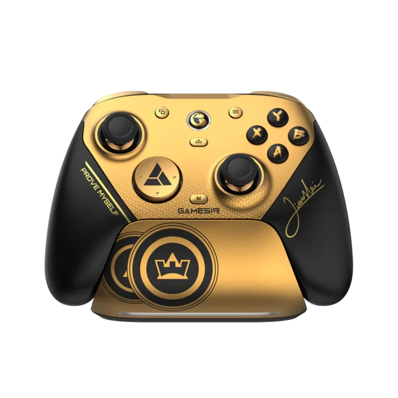 GameSir G7 Pro 8K PC Champion Edition controller front view black gold