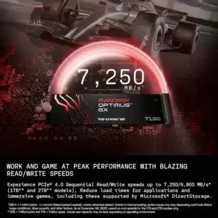 SanDisk Optimus GX 7100 M.2 2280 NVMe SSD side profile