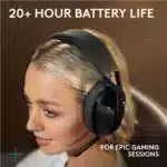 Logitech G321 LIGHTSPEED black headset retail packaging and USB-C charging cable