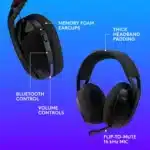 G321 LIGHTSPEED black headset volume and mute controls
