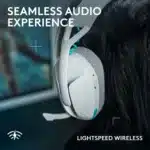 White G321 LIGHTSPEED headset ear cushion and headband detail
